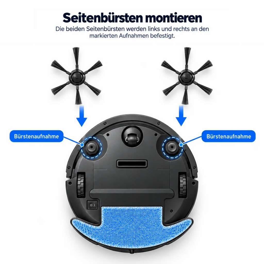 Nereva™ Seitenbürsten für Luna Saugroboter – 3 Paar