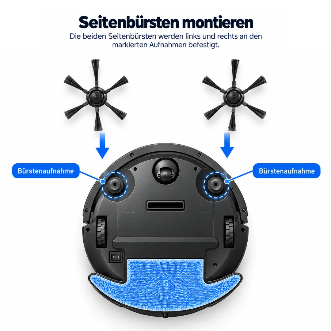 Nereva™ Seitenbürsten für Luna Saugroboter – 3 Paar