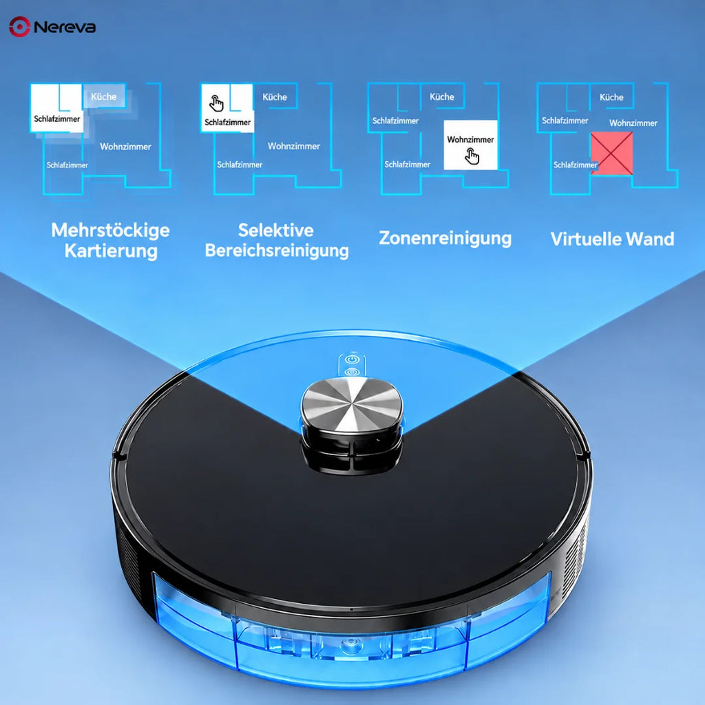 Nereva™ Orbit Saugroboter mit Wischfunktion und Laser-Navigation