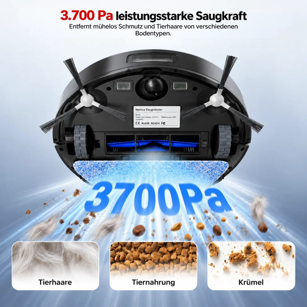 Nereva™ Orbit Saugroboter mit Wischfunktion und Laser-Navigation